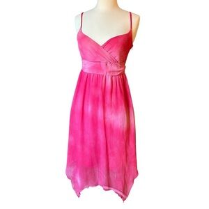 H&M | Women's Pink Shimmer Threads Asymmetrical A-Line Dress Size 6